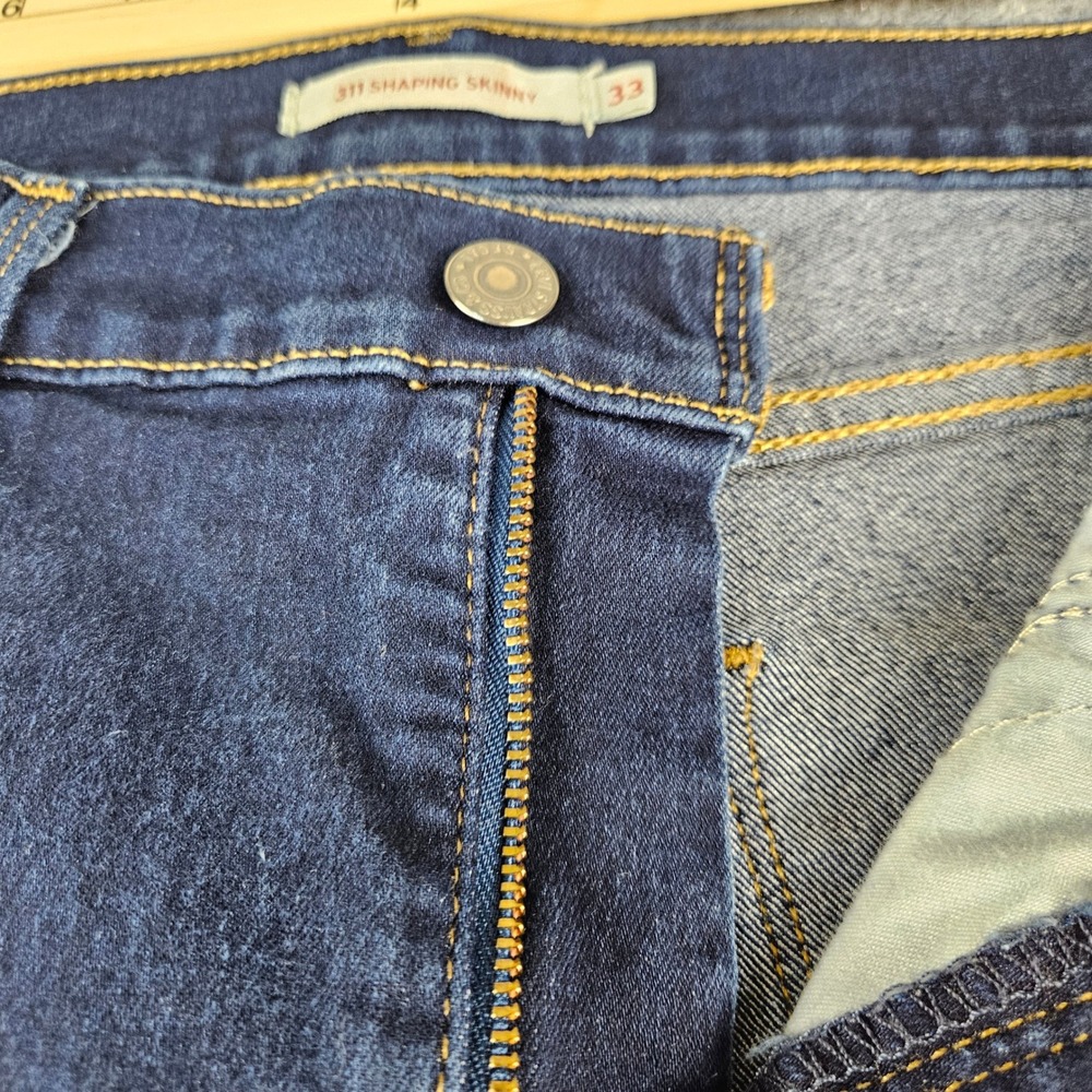 Levis 311 Shaping Skinny Jeans Dark Indigo Blue Denim 19626-0001 Womens 33x30 - Picture 6 of 12